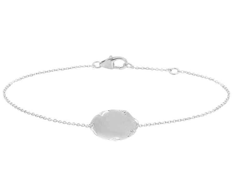 Gourmette bracelet de naissance en argent