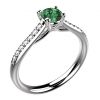Bague saphir vert or blanc Dana diamant pavé