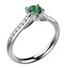 Bague saphir vert or blanc Dana diamant pavé
