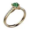 Bague saphir vert or jaune Dana diamant pavé