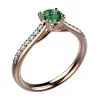 Bague saphir vert or rose Dana diamant pavé