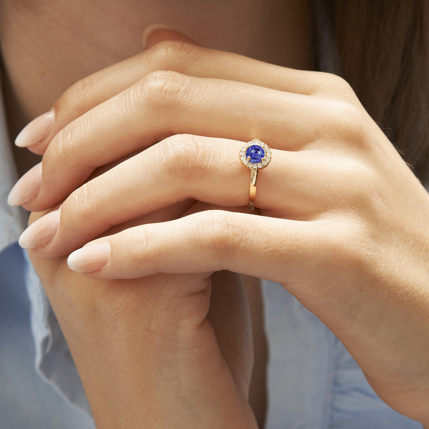 Bague Saphir bleu Diamant