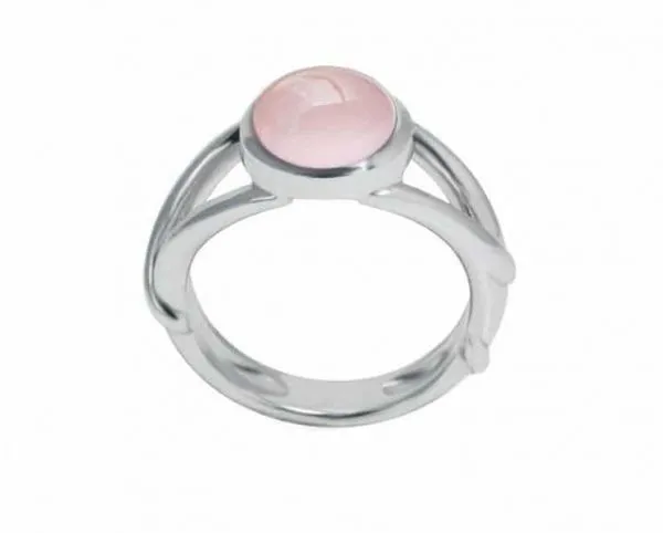 Bague cabochon Quartz rose