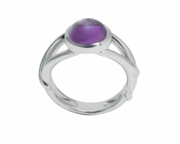 Bague cabochon Améthyste