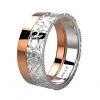 Alliance homme originale 2 ors Terres Sauvages or rose et blanc