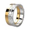 Alliance homme originale 2 ors Terres Sauvages or jaune et blanc