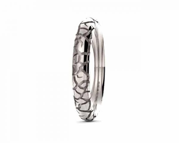 Alliance originale femme or blanc demi-jonc Terres Sauvages 2.5 mm