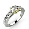 Bague diamant or blanc Adhara pavé bicolore jaune