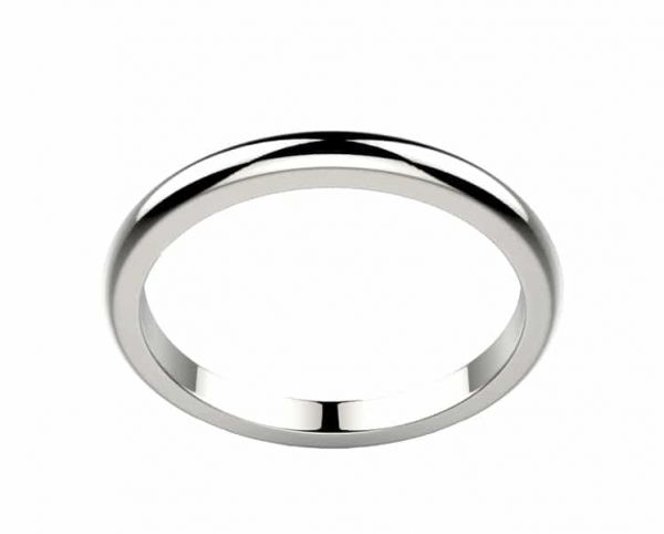 Alliance de mariage femme classique ethique demi jonc en or blanc avec tranche modèle Candide