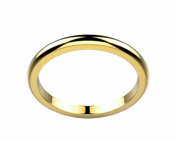 Alliance de mariage femme classique ethique demi jonc en or jaune avec tranche modèle Candide