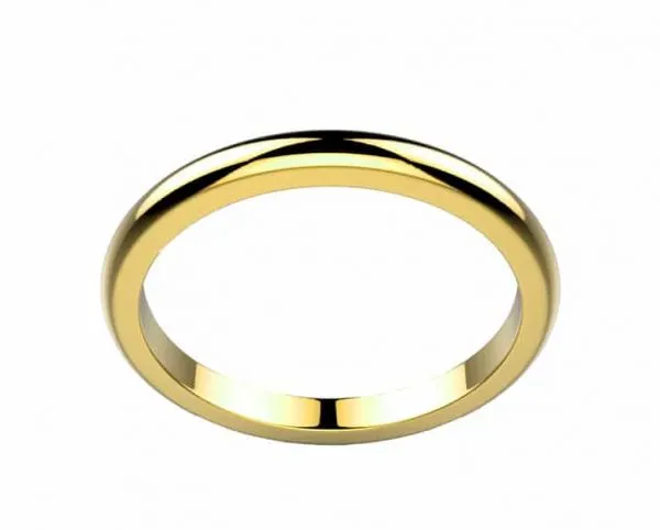 Alliance de mariage femme classique ethique demi jonc en or jaune avec tranche modèle Candide