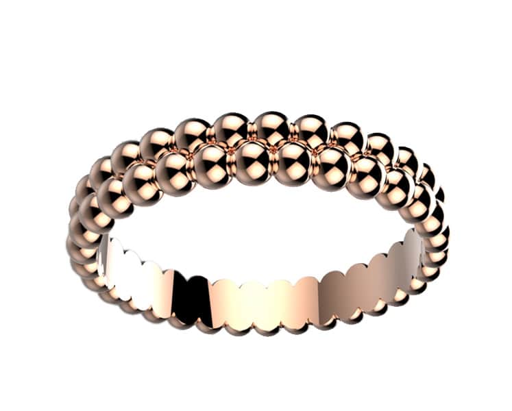 Alliance femme originale or rose Comète 2