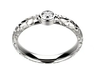 Bague Diamant or blanc Terres Sauvages clos