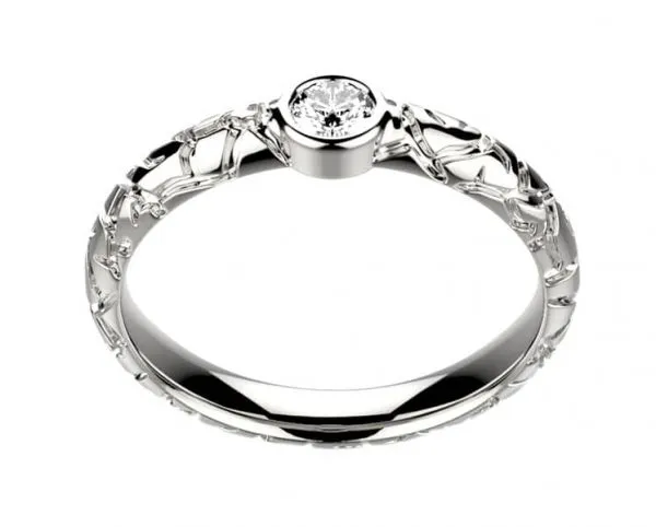 Bague Diamant or blanc Terres Sauvages clos