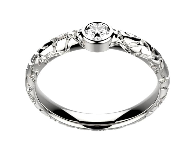Bague Diamant or blanc Terres Sauvages clos