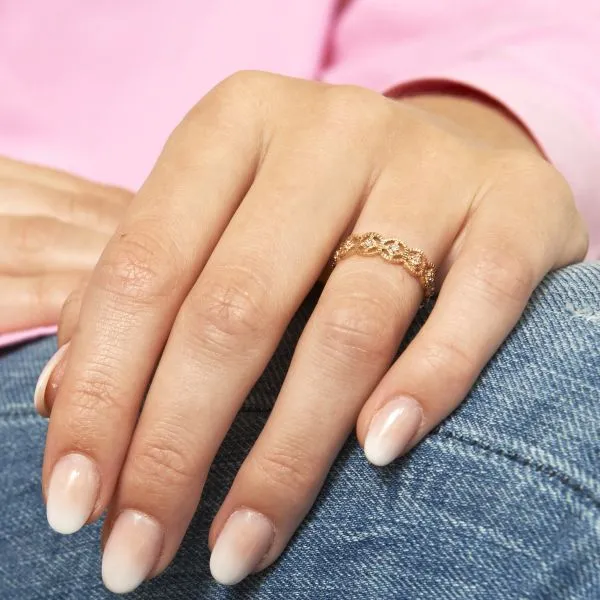 Alliance diamant or rose 8 pierres Lakme - April Paris