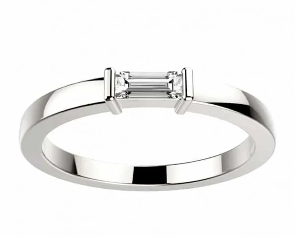 Alliance Diamant or blanc EssentiElle baguette