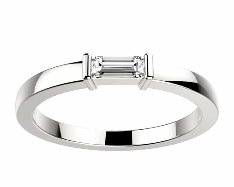 Alliance Diamant or blanc EssentiElle baguette