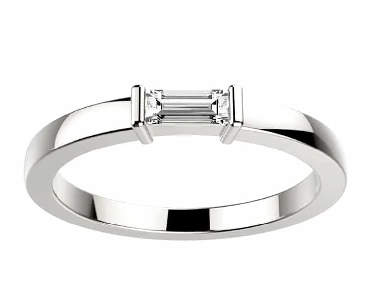 Alliance Diamant or blanc EssentiElle baguette