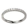 Alliance Diamant femme or blanc Promesse demi-tour