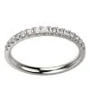 Alliance Diamant femme or blanc Promesse demi-tour