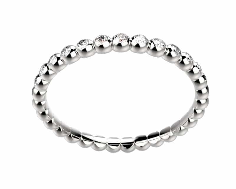 Alliance diamant or blanc Comète