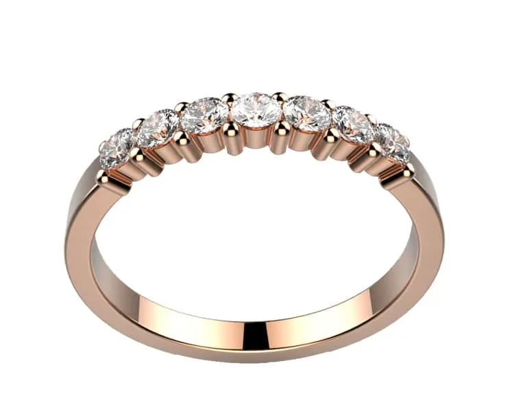 Alliance diamant or rose Mélusine. 7 diamants 2G