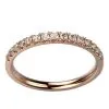 Alliance Diamant femme or rose Promesse 1/2 tour
