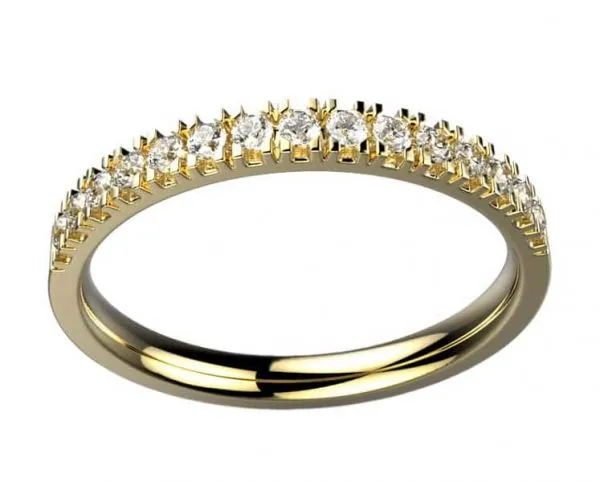 Alliance diamant femme or jaune Ma Première. 17 diamants