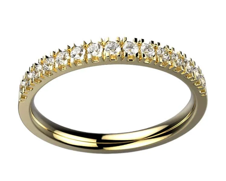 Alliance diamant femme or jaune Ma Première. 17 diamants