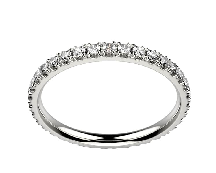 Alliance Diamant femme or blanc Promesse TC
