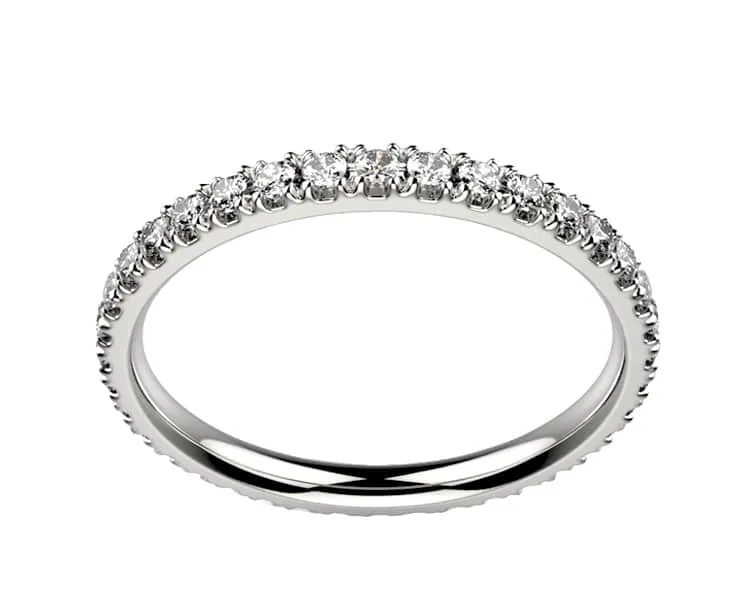 Alliance Diamant femme or blanc Promesse TC