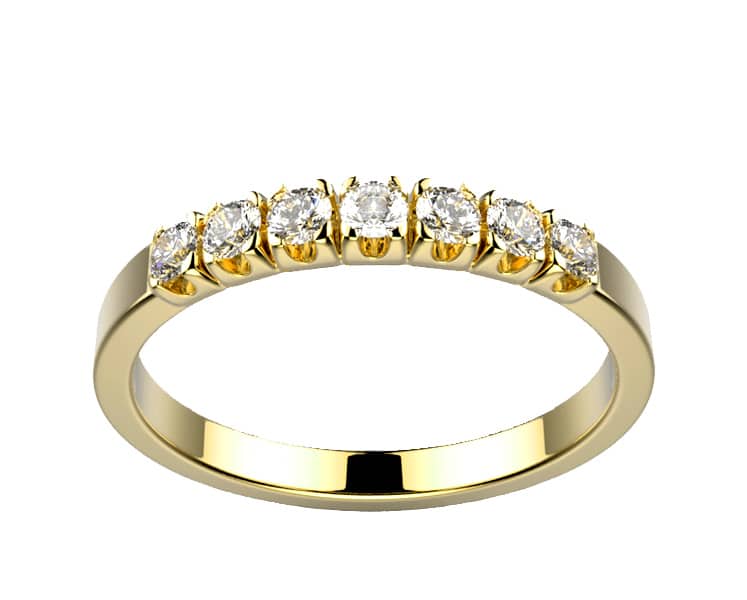 Alliance diamant en or jaune modèle Morgane "4G", une alliance de mariage sertie de 7 diamants