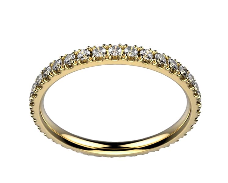 Alliance Diamant femme or jaune Promesse tour complet