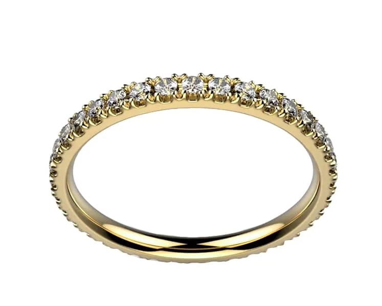 Alliance Diamant femme or jaune Promesse tour complet