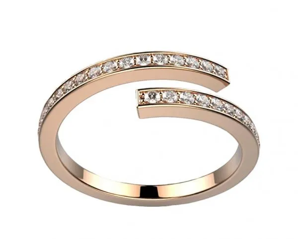 Alliance diamant or rose Brocéliande spirale