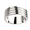 Alliance homme en or blanc modèle Constance 3 sillons