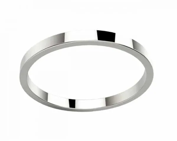 Alliance femme or blanc Morgan ruban fin