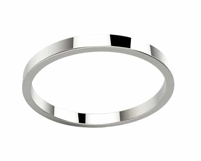 Alliance femme or blanc Morgan ruban fin