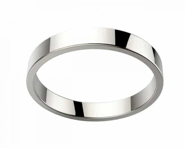 Alliance de mariage pour couple en or blanc de forme ruban Morgan