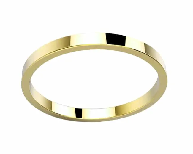 Alliance femme or jaune Morgan ruban fin