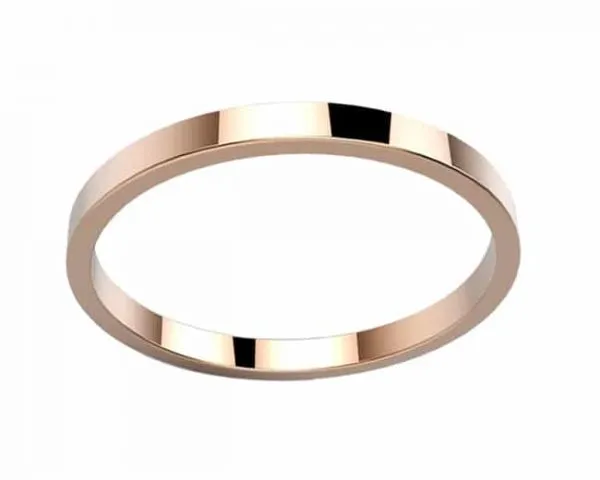 Alliance femme or rose Morgan ruban fin