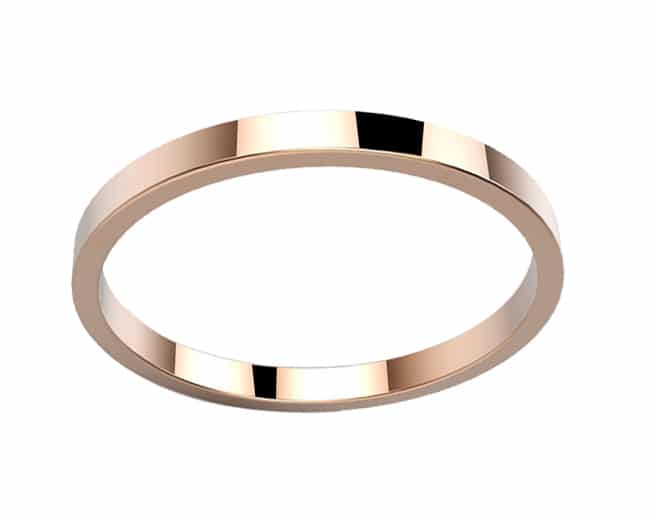 Alliance femme or rose Morgan ruban fin