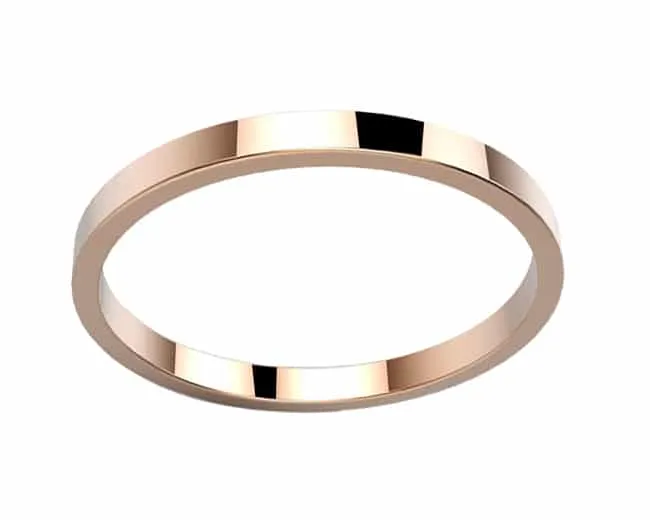 Alliance femme or rose Morgan ruban fin