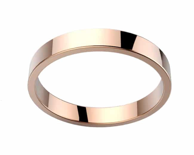 Alliance femme or rose Morgan ruban 3 mm