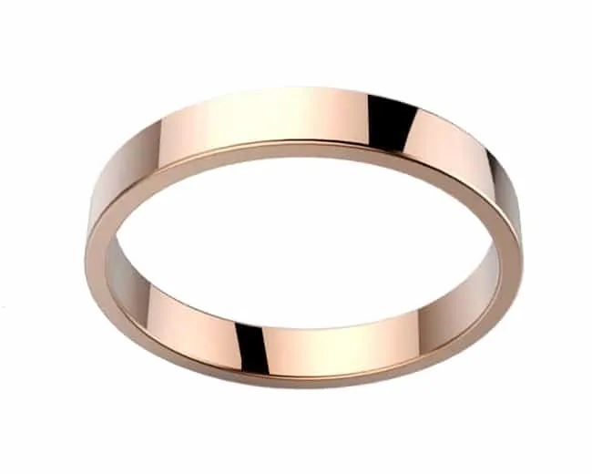 Alliance femme or rose Morgan ruban 3 mm