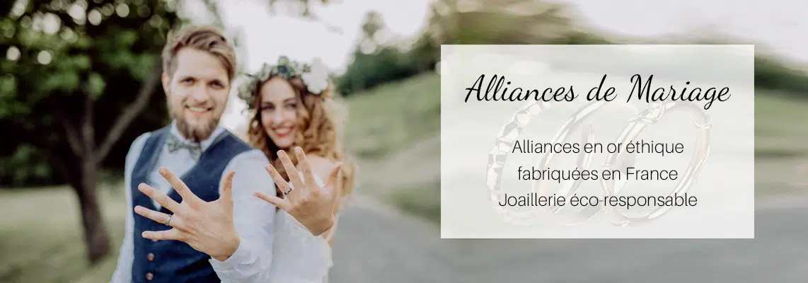 Alliance de mariage Femme Homme en or éthique fabriquée en France