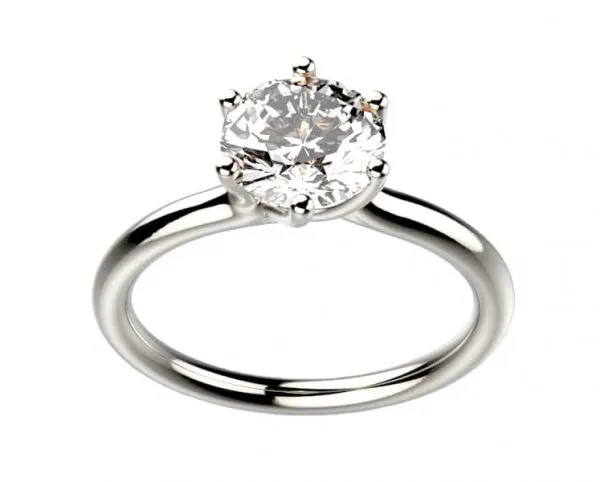 Bague diamant or blanc Clio 6 griffes