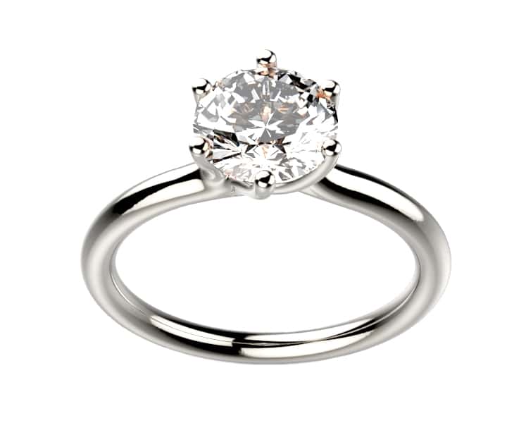 Bague diamant or blanc Clio 6 griffes