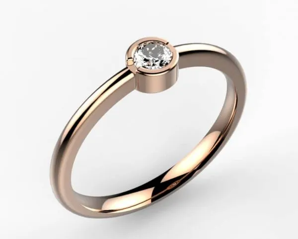 Or rose et Diamant 0.10 ct